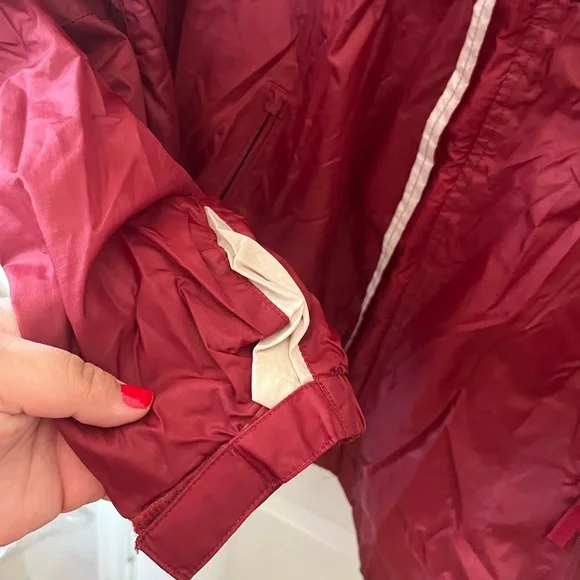 Vintage OU Sooners BT Player Navy Red Windbreaker/ Rain Front Zip Jacket MED - Picture 5 of 7